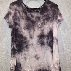 black and white tie dye top